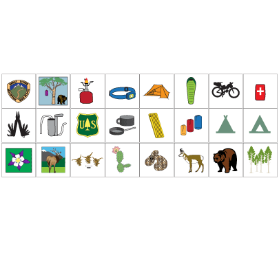 Great Divide Mountain Bike Route Digital Illustration Set- Camp & Wildlife Pack