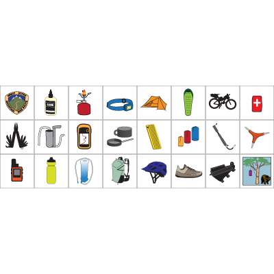 Great Divide Mountain Bike Route Digital Illustration Set- Gear & Equipment Pack